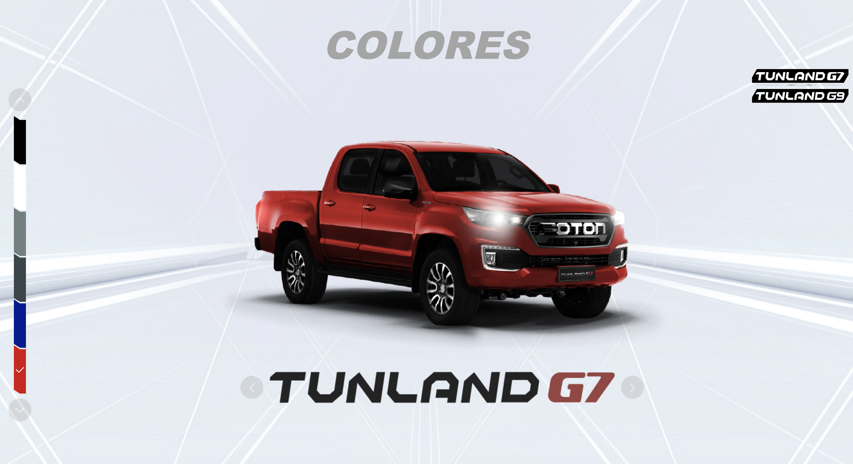Interactive color configurator for the Tunland G7
